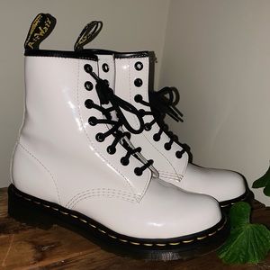 White Lace up Boots